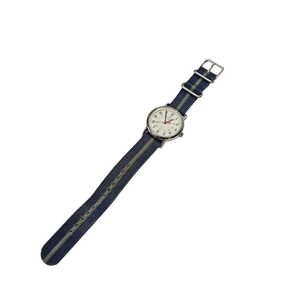 Timex Weekender Indiglo Watch – Blue Striped Band – White Dial